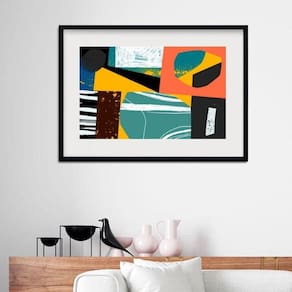 Quadro Horizontal Formas E Texturas Colorido - 60X48Cm