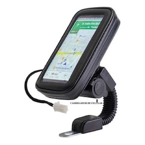 Suporte De Celular 6.5 Moto Com Carregador Usb E Case 360