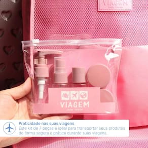 Kit de Frascos Para Viagem 7 Peças Organizador De Mala