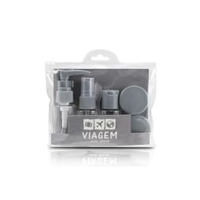 Kit de Frascos Para Viagem 7 Peças Organizador De Mala
