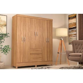 Guarda Roupa Solteiro 6 Portas E 2 Gavetas Flash Ii Amêndola Touch - Demóbile