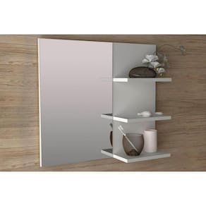 Armário De Banheiro C-espelho Bn3608 3 Prateleiras 60cm Cor Branco - Tecno Mobili