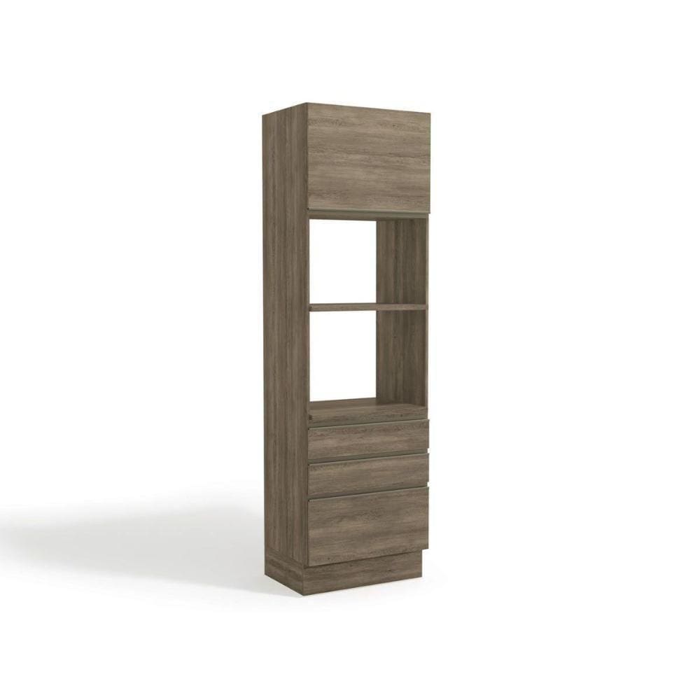 Paneleiro De Cozinha Maxxi G750 Torre Quente C- 1 Porta E 3 Gavetas 70cm Nogal - Kappesberg