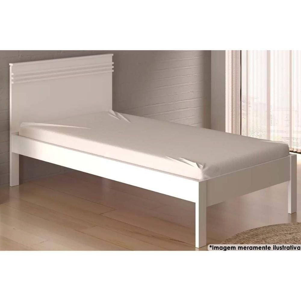 Cama Solteiro Cm8010 Branco - Tecno Mobili