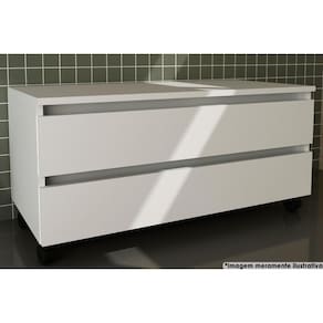 Balcão P- Banheiro Bn3603 2 Gavetas C- Rodízio Cor Branco - Tecno Mobili
