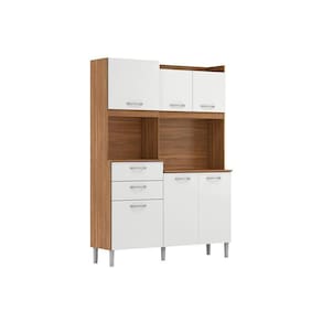 Kit De Cozinha Compacta Harmonia C- 6 Portas E 2 Gavetas 132x183 Amendola-branco - Demóbile