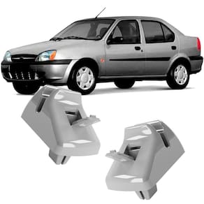 Kit 2 Grampos Presilhas Suporte Cinza Quebra Sol Fiesta Sedan Street 2001 2002 2003 2004