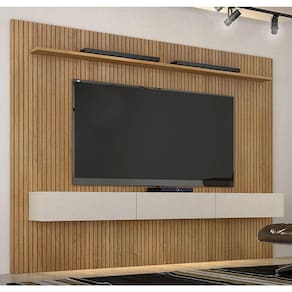 Home Suspenso Frisado Ambiente Curitiba 2240 com Nicho Cinamomo Off White - Valdemóveis