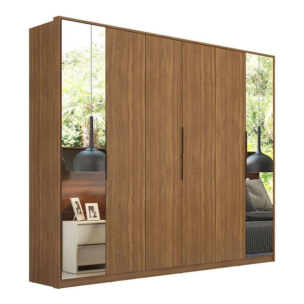 Guarda Roupa Casal Atrice 6 Portas 2 Portas em Espelho Amendola- Demartêz