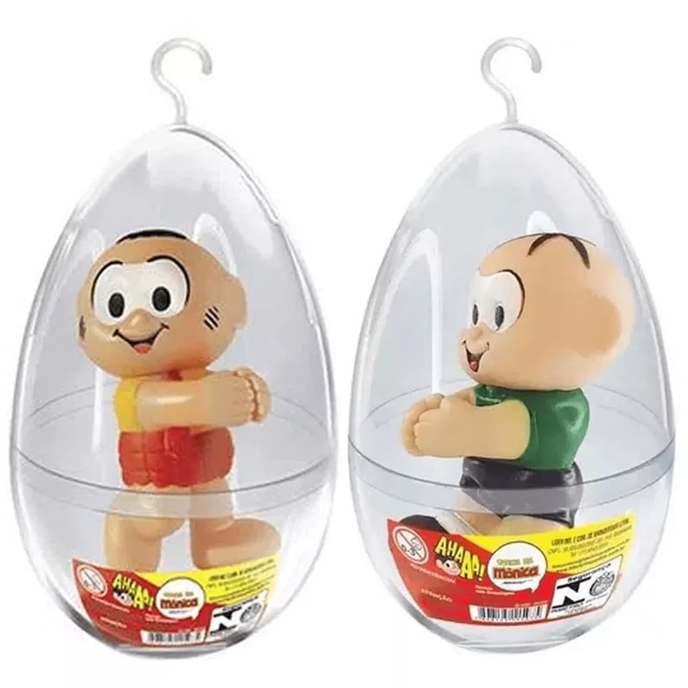Agarradinho Cebolinha e Cascão Ovo Páscoa Pequeno Líder
