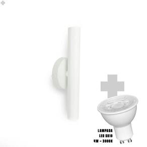 Arandela De Parede Slim Palito - Branco + Led Gu10