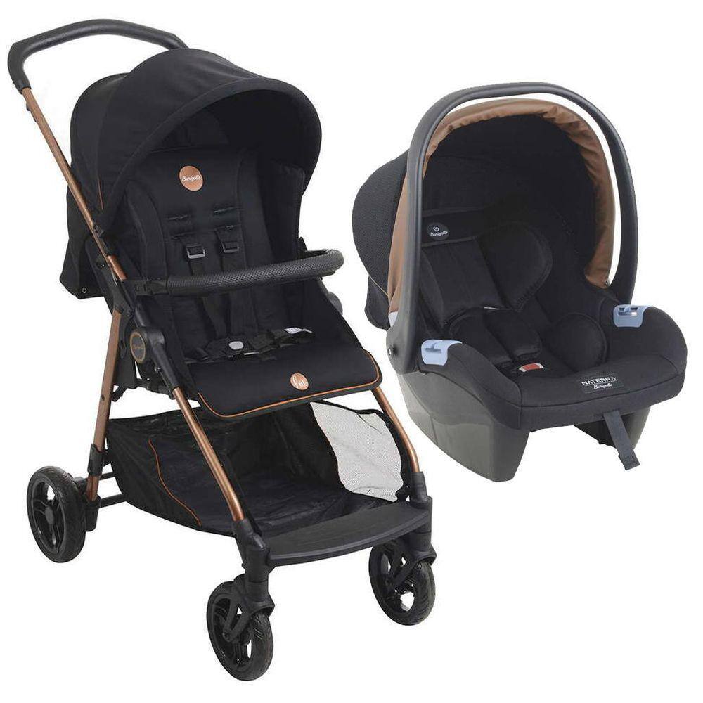 imagem-Carrinho De Bebê Lui E Bebê Conforto Materna Preto Cobre