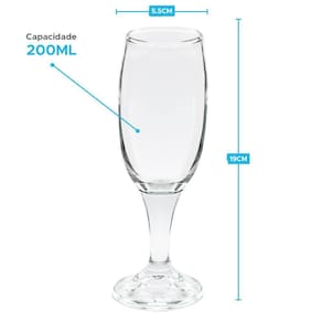 Conjunto 6 Taças De Vidro Citrus Espumante Buffet 200Ml