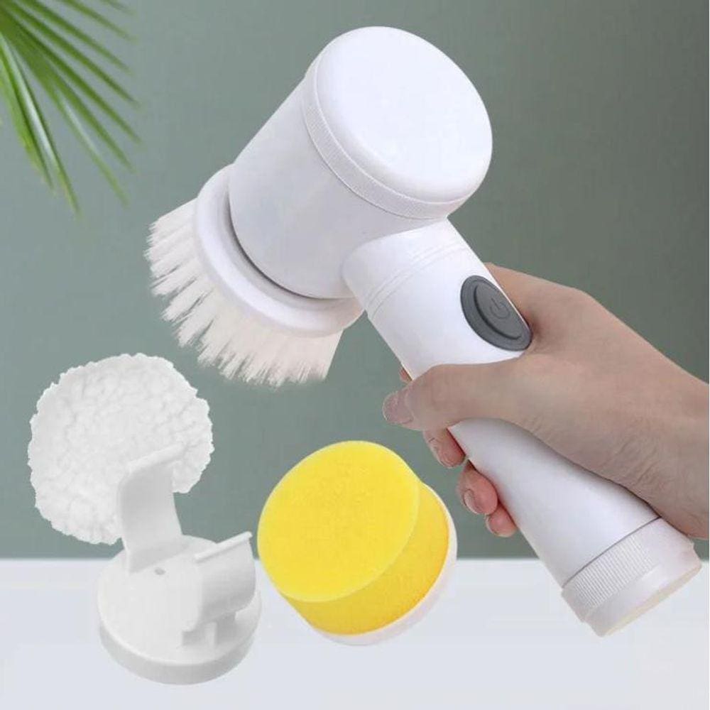 Escova Elétrica Usb 5 Em 1 Para Limpeza De Cozinha E Fogão