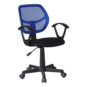 Cadeira Escritório Tela Mesh Black Blue Giratória Até 100kg