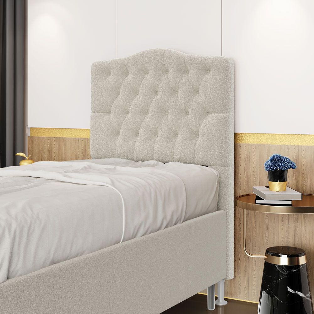Cabeceira Pollux 90 / N-037 Bouclê Off White Aradecor