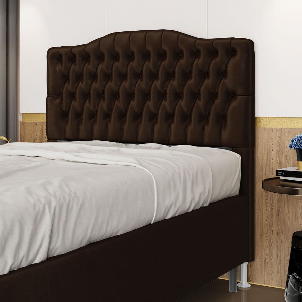 Cabeceira Pollux 140 / N-027 Veludo Marrom Chocolate