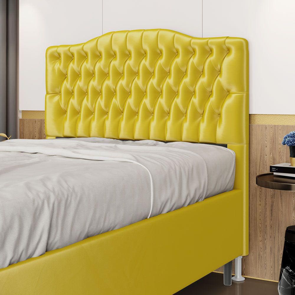 Cabeceira Pollux 160 / N-035 Veludo Amarelo Aradecor