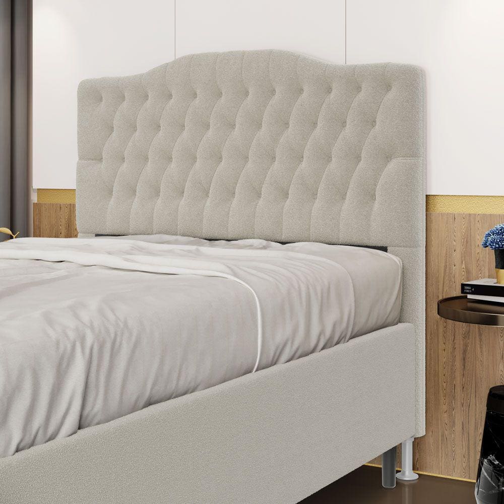 Cabeceira Pollux 160 / N-037 Bouclê Off White Aradecor
