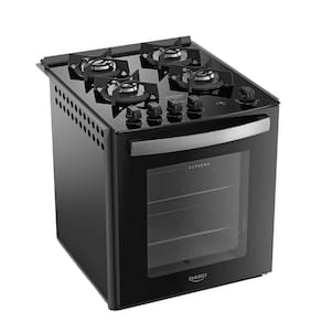 Fogão de Embutir 4 Bocas Preto com Mesa de Vidro Dako Supreme Bivolt
