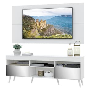 Rack com Painel TV 65" Retrô com Espelho Londres Multimóveis V3342