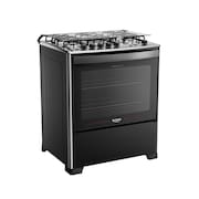 Fogão 5 Bocas Preto com Mesa de Inox Dako Magister Bivolt