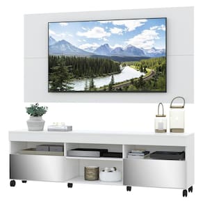 Rack com Painel TV 65" com Rodízios e Espelho Londres Multimóveis V3340