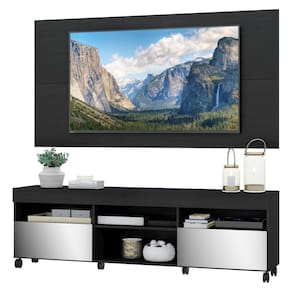 Rack com Painel e Suporte TV 65" com Rodízios e Espelho Londres Multimóveis V3350