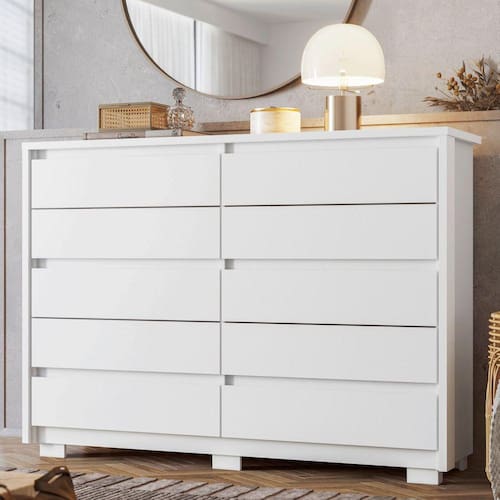 imagem-Cômoda 10 Gavetas 151cm X 230cm Duetto Branco