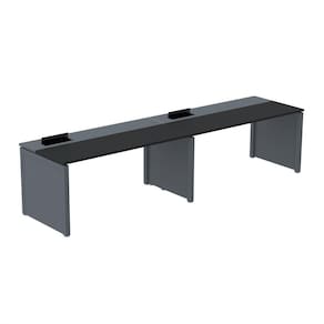 Mesa de Plataforma Simples para 2 Pessoas Corporativa 160x792/2p Pscpp160/792/2p Preto/Grafito
