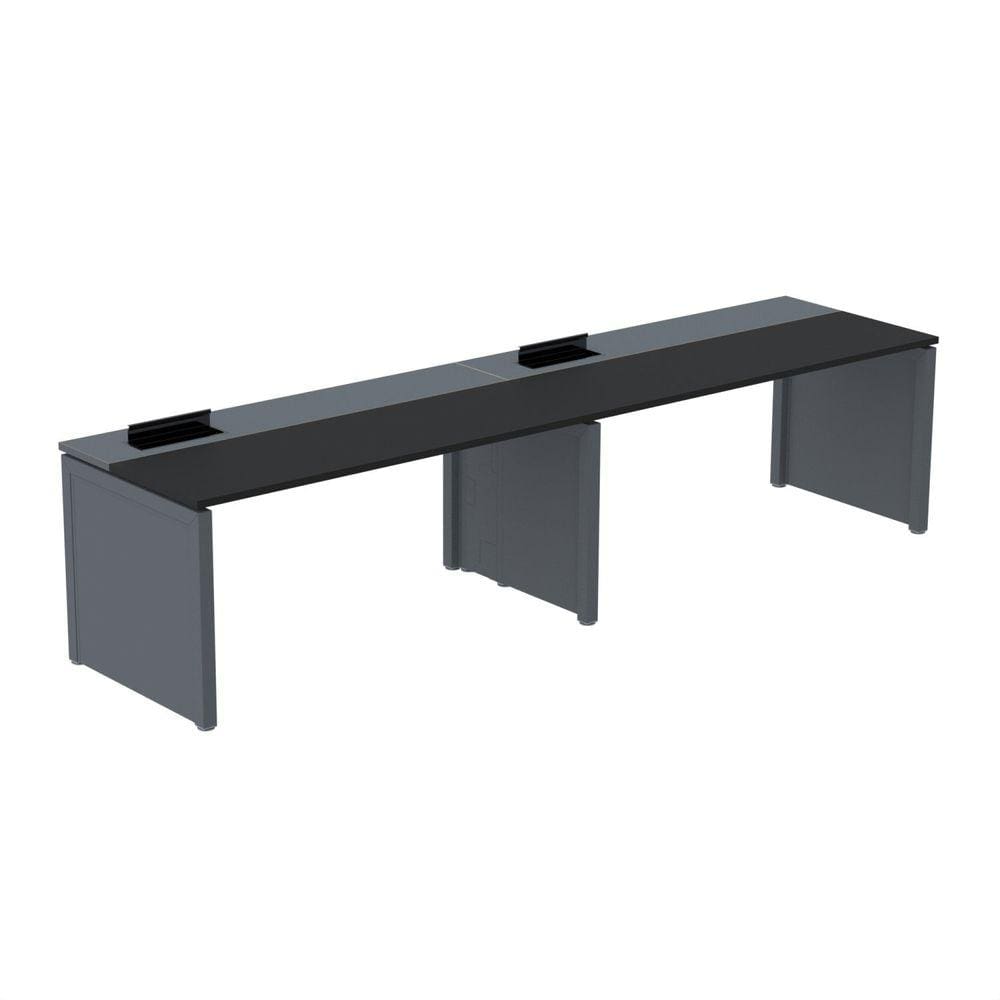Mesa de Plataforma Simples para 2 Pessoas Corporativa 120x792/2p Pscpp120/792/2p Preto/Grafito