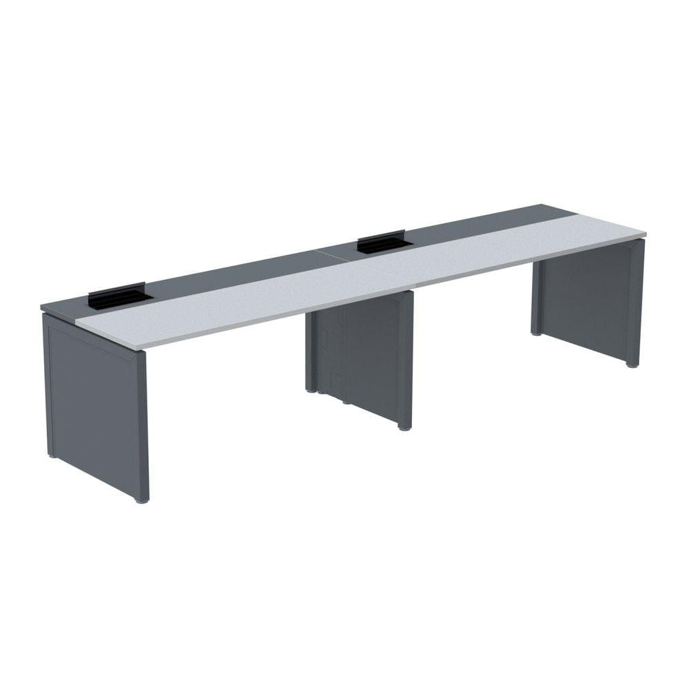 Mesa de Plataforma Simples para 2 Pessoas Corporativa 130x792/2p Pscpp130/792/2p Cinza/Grafito