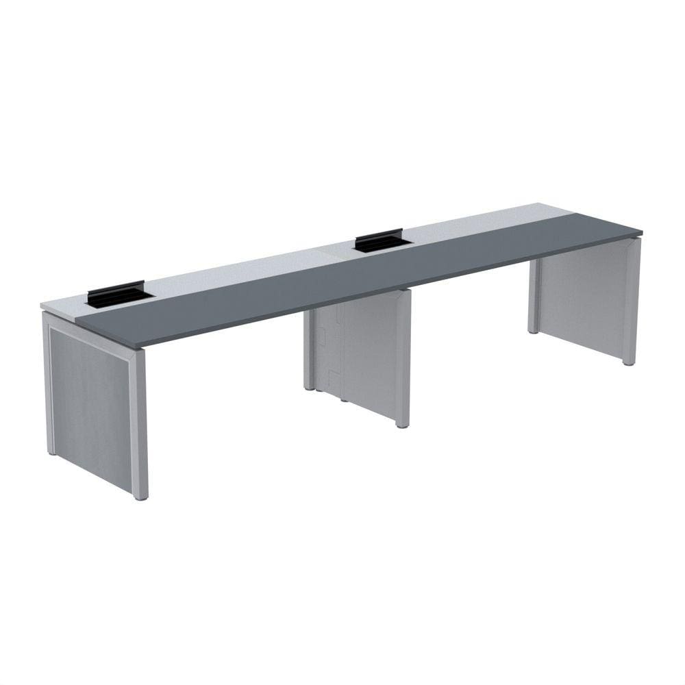 Mesa de Plataforma Simples para 2 Pessoas Corporativa 120x792/2p Pscpp120/792/2p Grafito/Cinza