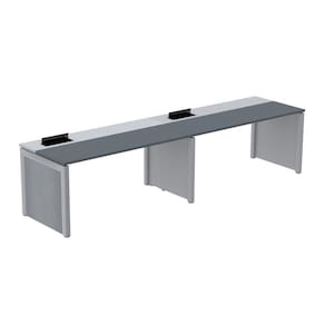 Mesa de Plataforma Simples para 2 Pessoas Corporativa 130x792/2p Pscpp130/792/2p Grafito/Cinza