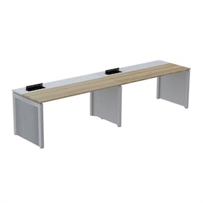 Mesa de Plataforma Simples para 2 Pessoas Corporativa 110x792/2p Pscpp110/792/2p Noce Naturalle/Cinza