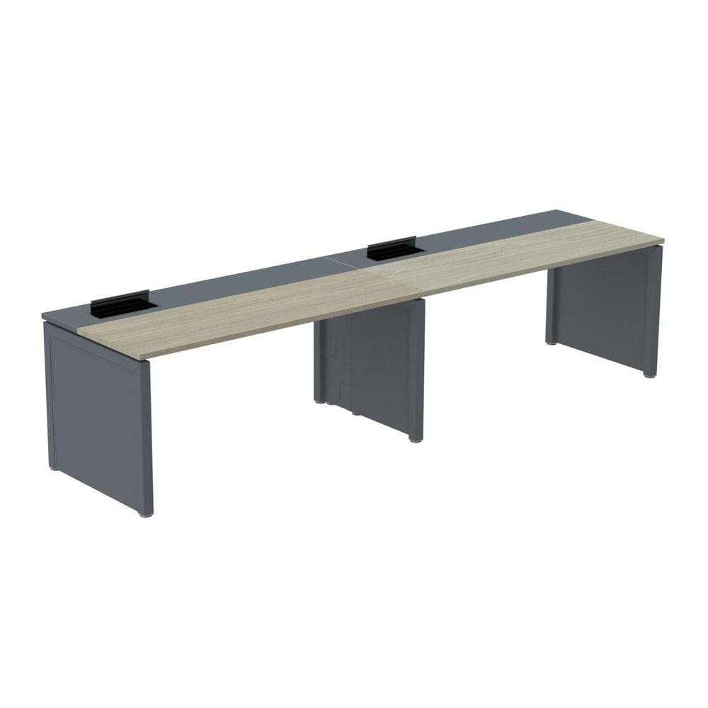 Mesa de Plataforma Simples para 2 Pessoas Corporativa 120x792/2p Pscpp120/792/2p Nogueira Casablanca/Grafito