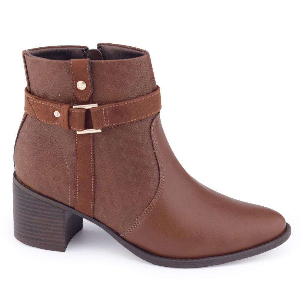 Bota Feminina Comfortflex cano baixo 23-92302 ziper salt 5cm