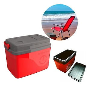 Caixa Térmica Cooler Com Alça 30 Litros 45 Latas Vermelha