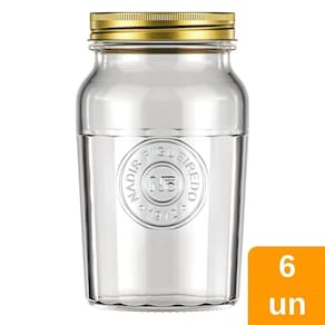 Pote Americano Vintage 9610 com Tampa Médio Embalagem com 6 Unidades