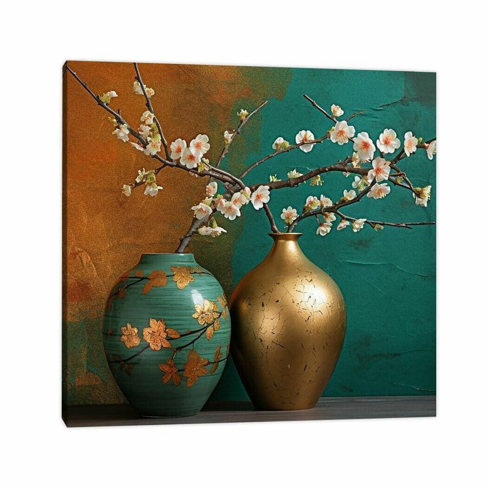 Quadro Canvas Vaso Japonês I 100x100cm Chassi Interno