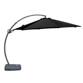 Ombrelone Lateral Barbados Rivattis 350 Cm Em Alumínio Com Base Capa Em Poliéster Preto