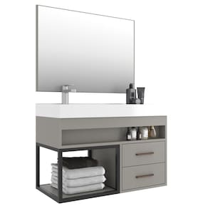 Gabinete Banheiro com Cuba e Espelheira 80cm Multimóveis VCR10071
