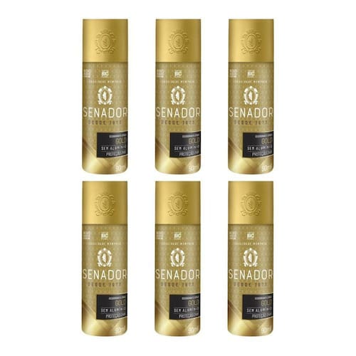 imagem-Desodorante Spray Senador Gold 90Ml - Kit Com 6Un