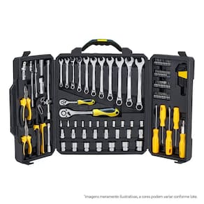 Kit Maleta Jogo de Ferramentas e Chave Completa 110 peças Fortt Preto - KMFC002-P