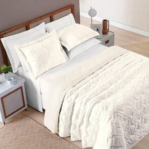 Cobre Leito Queen Aveline Micropercal 300 Fios 3 Peças - Off White
