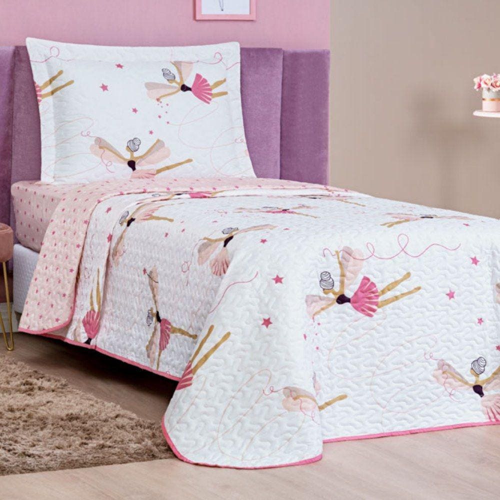 Colcha Solteiro Bouti Kids Dupla Face Estampado 2 Peças - Bailarina
