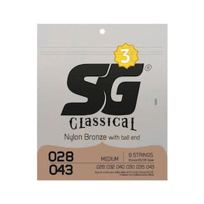 Kit Encordoamento Violão Sg Nylon 65/35 5280Tp T.Media Bronz