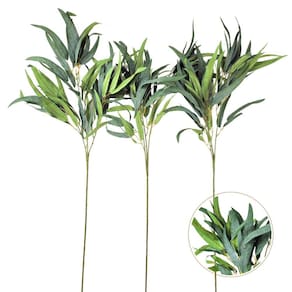 Planta Artificial Eucalipto Folha Fina 95X20Cm Haste Kit 3Pc