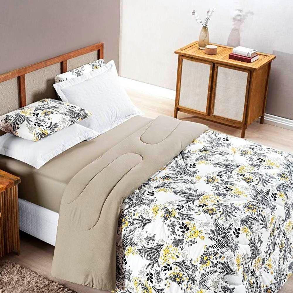 Edredom Queen Dupla Face Quality Malha 100% Algodão 1 Peça - Blossom