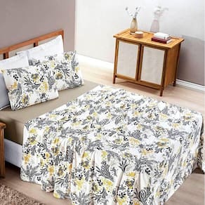 Jogo de Lençol Solteiro Quality Malha 100% Algodão Estampado 3 Peças - Blossom
